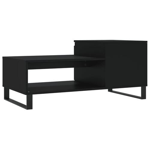 Sofabord 100x50x45 cm konstrueret træ sort
