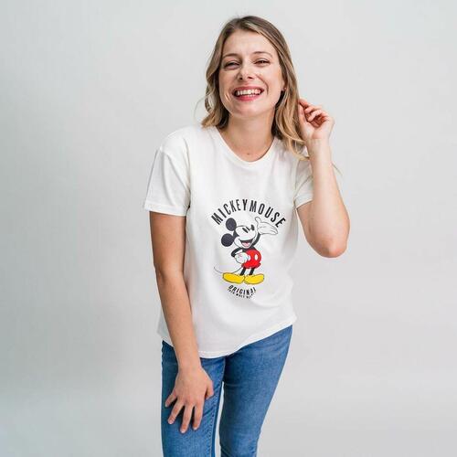 Kortærmet T-shirt til Kvinder Mickey Mouse Hvid S