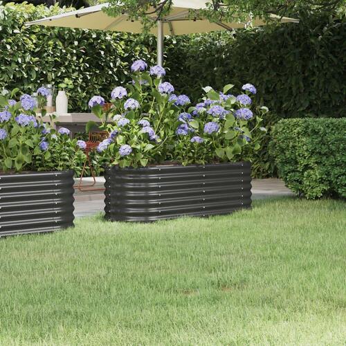 Plantekasse 114x40x36 cm pulverlakeret stål antracitgrå