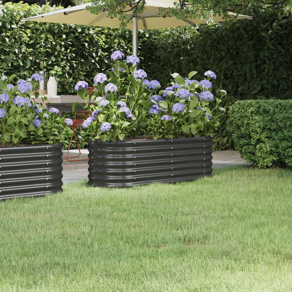 Plantekasse 114x40x36 cm pulverlakeret stål antracitgrå