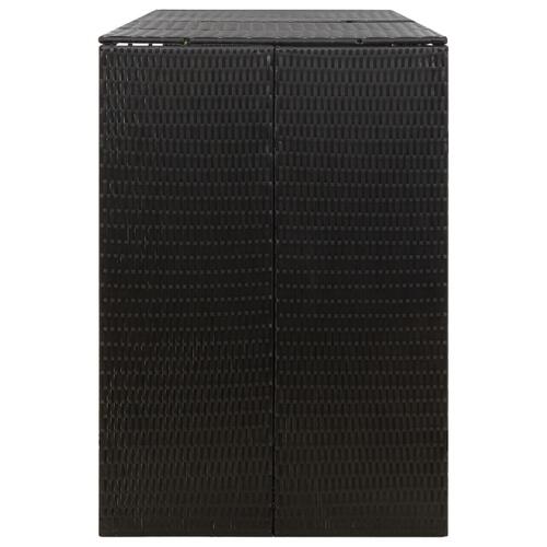 Tredobbelt skraldespandsskjuler 207x80x117 cm polyrattan sort