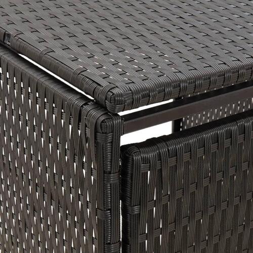 Tredobbelt skraldespandsskjuler 207x80x117 cm polyrattan sort