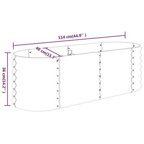 Plantekasse 114x40x36 cm pulverlakeret stål antracitgrå