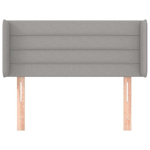 Sengegavl med kanter 103x16x78/88 cm stof lysegrå