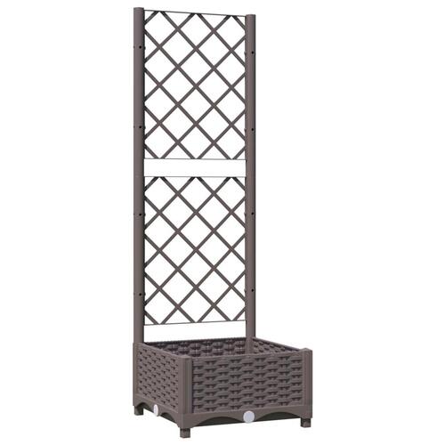 Plantekasse med espalier 40x40x121,5 cm PP brun