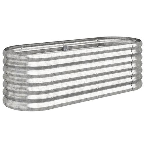 Plantekasse 114x40x36 cm pulverlakeret stål sølvfarvet