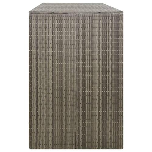 Tredobbelt skraldespandsskjuler 207x80x117 cm polyrattan grå