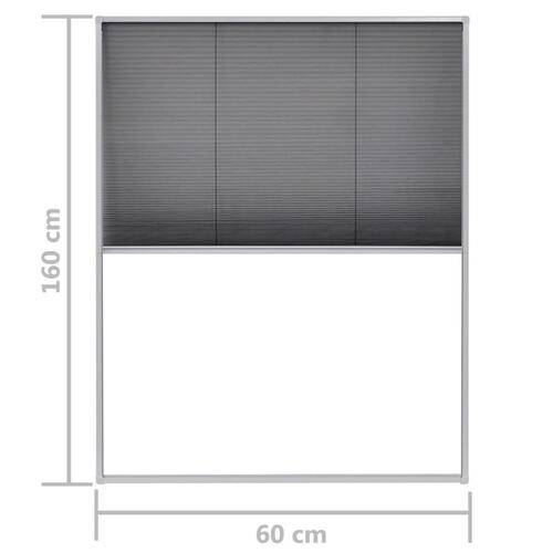 Plisseret insektnet til vinduer 60x160 cm aluminium