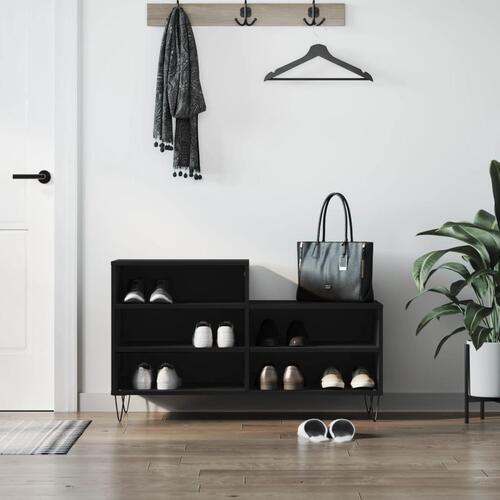 Skoreol 102x36x60 cm konstrueret træ sort