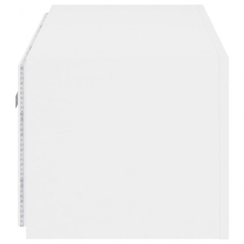 Væghængt tv-bord med LED-lys 100 x 35 x 31 cm - hvid