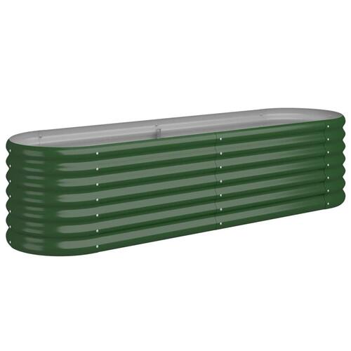 Plantekasse 152x40x36 cm pulverlakeret stål grøn