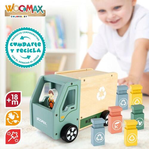 Skraldebil Woomax Legetøj 8 Dele 24 x 15 x 13,5 cm (4 enheder)