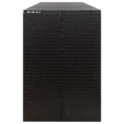 Firdobbelt skraldespandsskjuler 274x80x117 cm polyrattan sort
