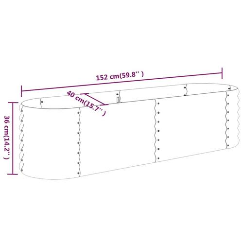 Plantekasse 152x40x36 cm pulverlakeret stål grå