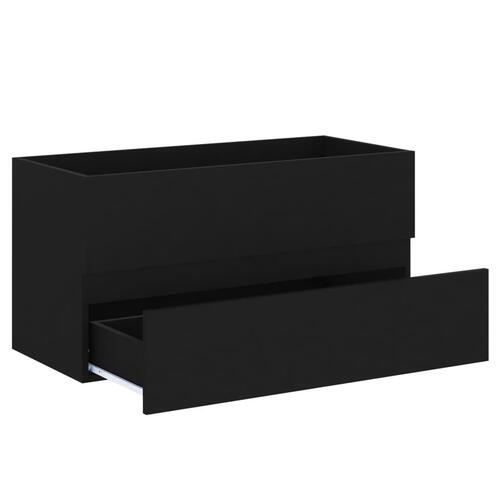 Skab til håndvask 90x38,5x45 cm konstrueret træ sort