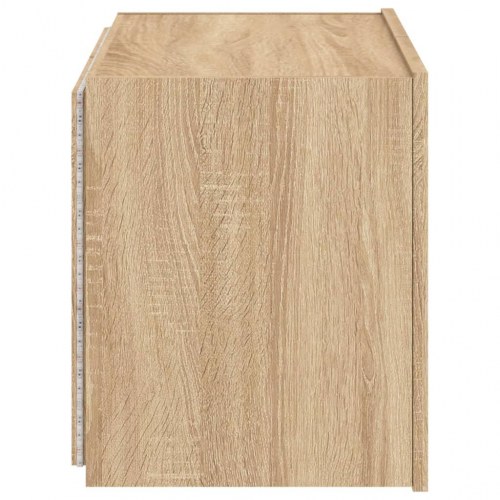 Væghængt tv-bord med LED-lys 60x35x41 cm sonoma-eg
