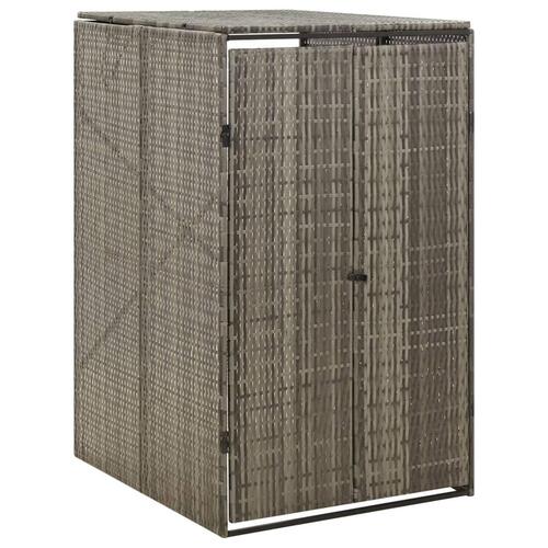 Enkelt skraldespandsskjuler 70x80x117 cm polyrattan grå