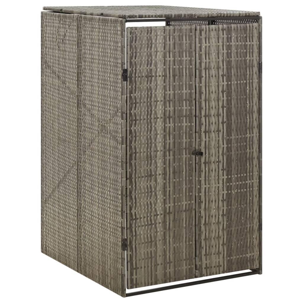 Enkelt skraldespandsskjuler 70x80x117 cm polyrattan grå