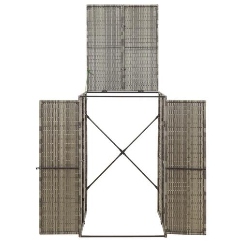 Enkelt skraldespandsskjuler 70x80x117 cm polyrattan grå