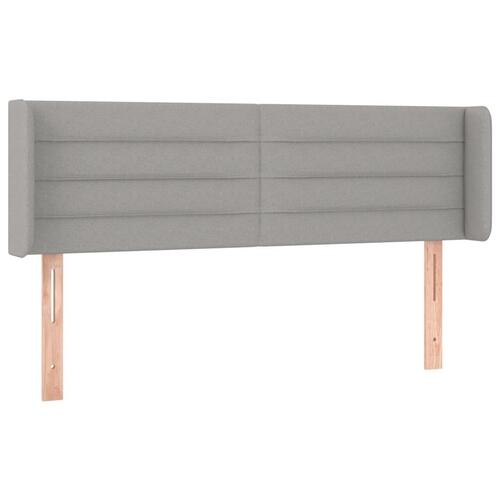 Sengegavl med kanter 147x16x78/88 cm stof lysegrå