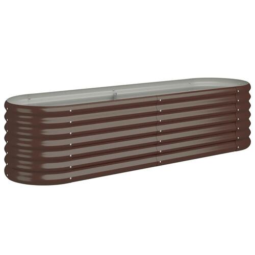 Plantekasse 152x40x36 cm pulverlakeret stål brun