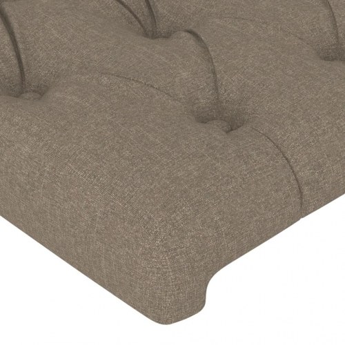 Sengeramme med sengegavl 90×200 cm - stof, gråbrun