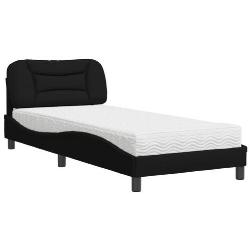 Seng med madras 90x190 cm stof sort