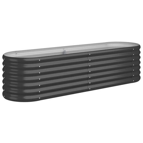 Plantekasse 152x40x36 cm pulverlakeret stål antracitgrå