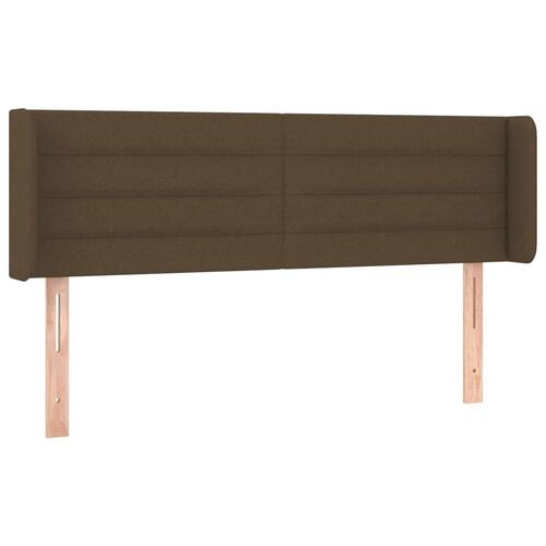 Sengegavl med kanter 147x16x78/88 cm stof mørkebrun