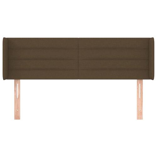 Sengegavl med kanter 147x16x78/88 cm stof mørkebrun