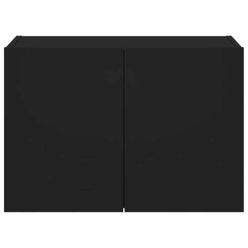 Væghængt tv-bord med LED-lys 60x35x41 cm sort