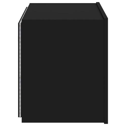 Væghængt tv-bord med LED-lys 60x35x41 cm sort