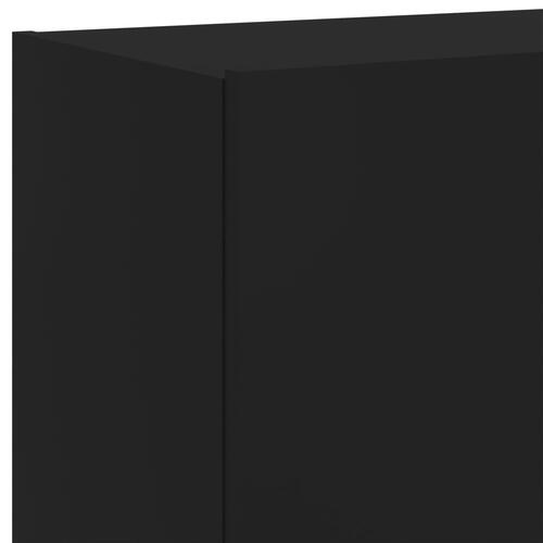 Væghængt tv-bord med LED-lys 60x35x41 cm sort
