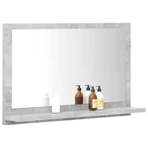 Badeværelsesspejl 60x10,5x37 cm konstrueret træ betongrå