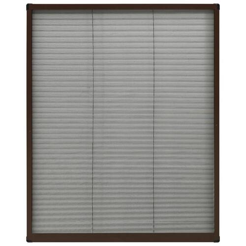 Plisseret insektnet til vinduer aluminium 80x100 cm brun