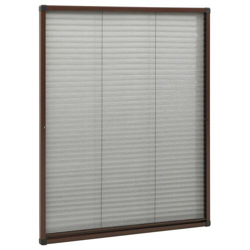 Plisseret insektnet til vinduer aluminium 80x100 cm brun