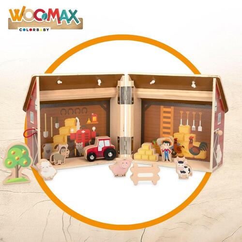 Playset Woomax Gård 9 Dele 4 enheder 19 x 18 x 19 cm