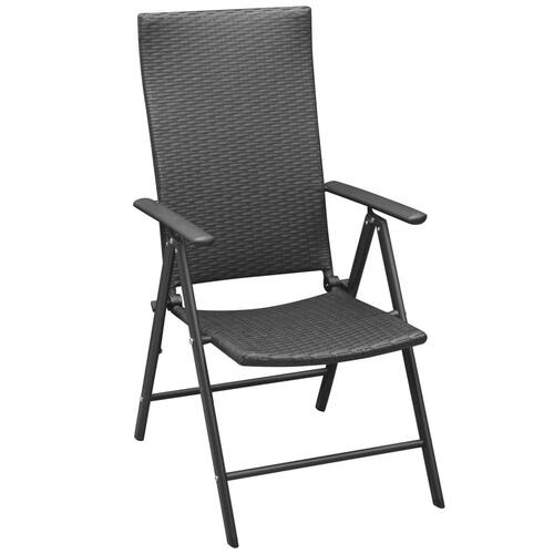 Stabelbare havestole 2 stk. polyrattan sort