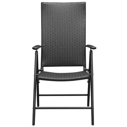 Stabelbare havestole 2 stk. polyrattan sort