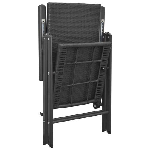 Stabelbare havestole 2 stk. polyrattan sort