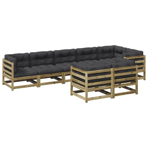 Sofasæt til haven 8 dele med hynder imprægneret fyrretræ