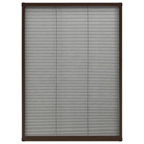 Plisseret insektnet til vinduer 80x120 cm aluminium brun