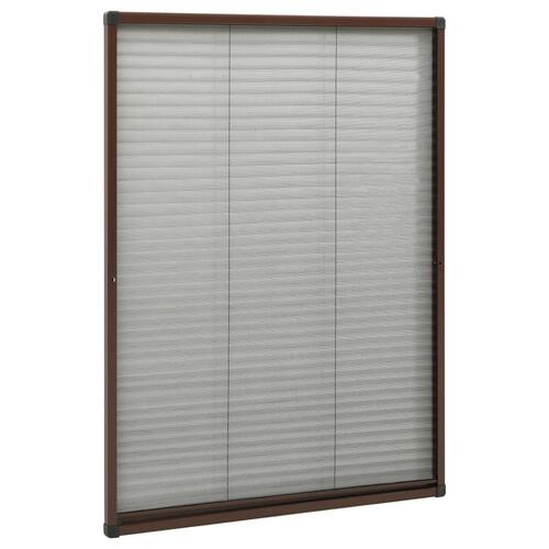 Plisseret insektnet til vinduer 80x120 cm aluminium brun