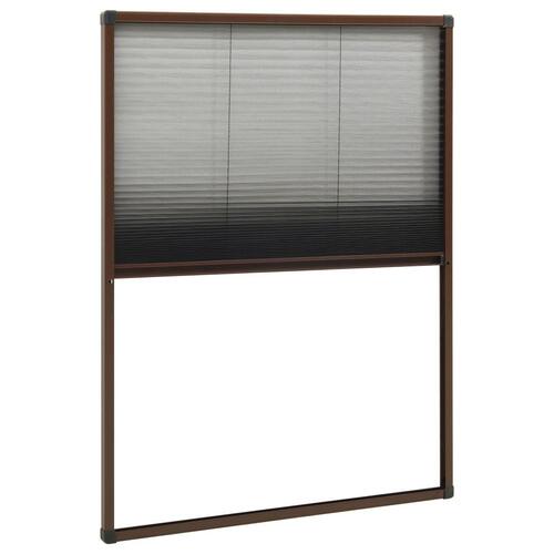 Plisseret insektnet til vinduer 80x120 cm aluminium brun