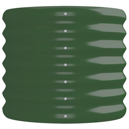 Plantekasse 224x40x36 cm pulverlakeret stål grøn