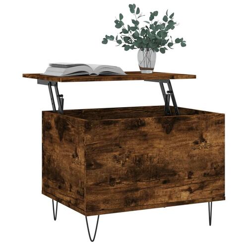 Sofabord 60x44,5x45 cm konstrueret træ røget egetræsfarve
