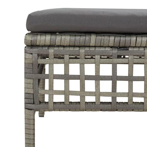 Loungesæt til haven 7 dele med hynder polyrattan grå