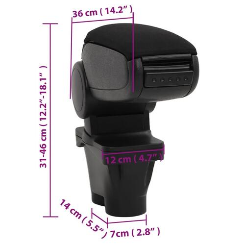 Armlæn til bil 12x36x(31-46) cm ABS sort