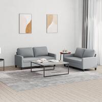 2 personers sofa med hynder stof lysegrå