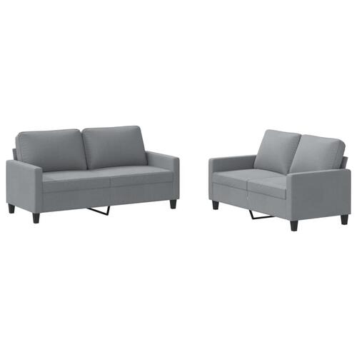 2 personers sofa med hynder stof lysegrå
